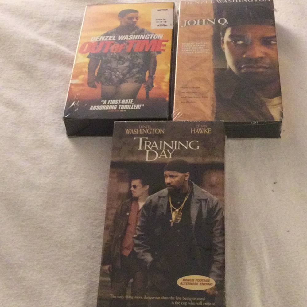 Denzel Washington VHS Tapes Set of Three Sealed Never Opened
